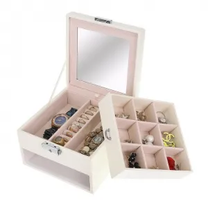 Коробка для хранения часов и украшений, белый, 00008897