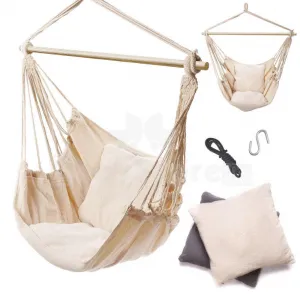 Гамак, бразильский стул, с подушками, 100кг, дерево, KX6485