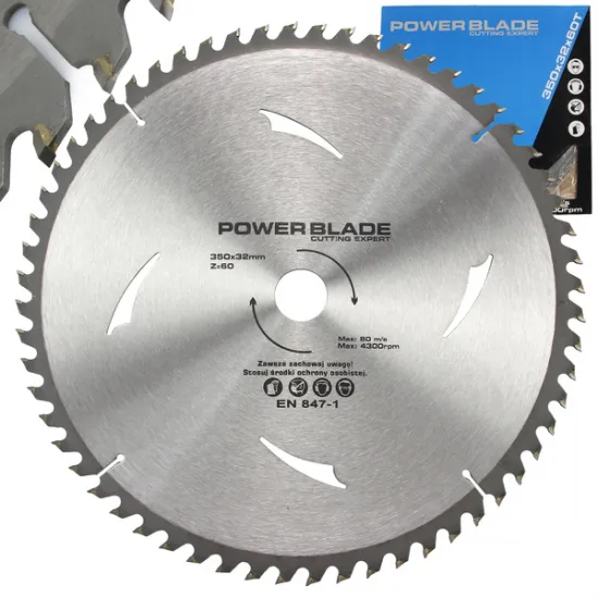 Отрезной диск по дереву 350мм x 32, 60T POWER BLADE M09073