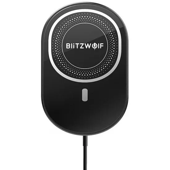 BlitzWolf automašīnas telefona turētājs ar bezvadu uzlādi Qi 15W, BlitzWolf BW-CW4, 5907489608251