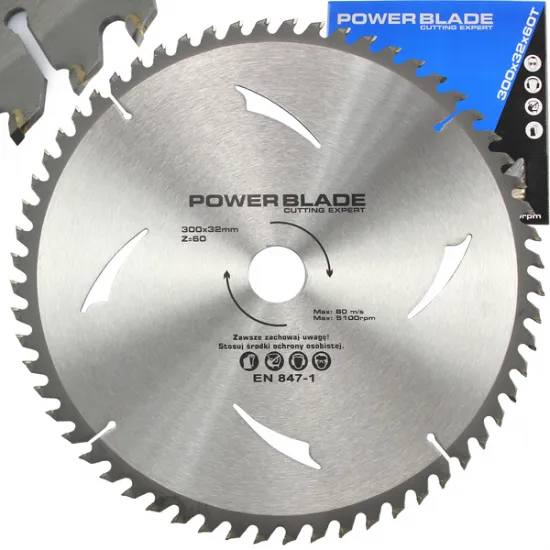 Пильный диск по дереву 300мм x 32, 60T POWER BLADE M09071