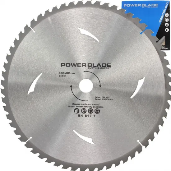Пильный диск по дереву 400мм x 32, 60T POWER BLADE M09075