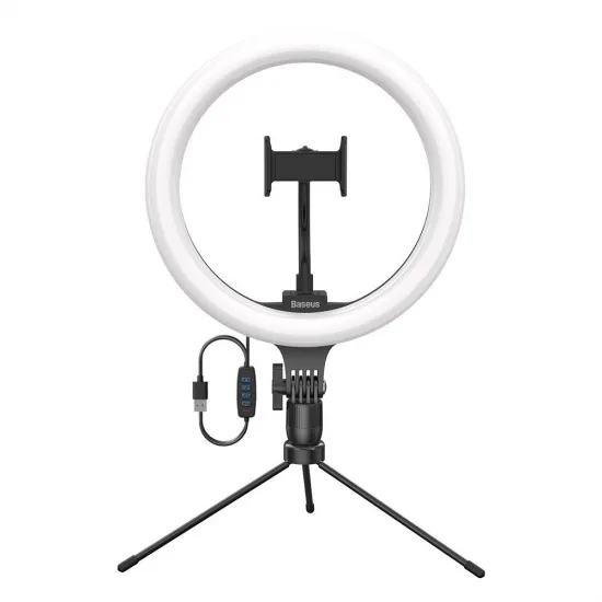 Кольцевая лампа с настольной подставкой, 10 дюймов, LED, Baseus Live Stream CRZB10-A01, черный