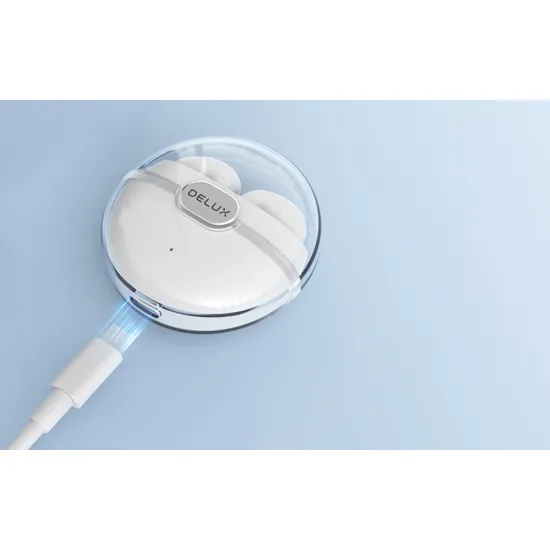 Delux bezvadu bluetooth austiņas TWS, BT 5.1, IPX4, Delux DT7, baltas