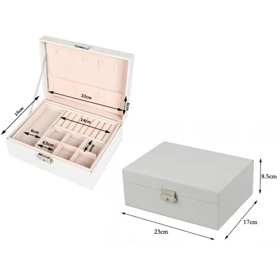 Шкатулка для хранения украшений, бижутерия, белый, 01788