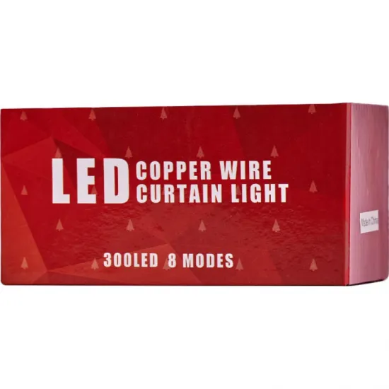 Светодиодная гирлянда, шторы с пультом, 3 х 3м, RGB, 300LED, разноцветные, KX5242_2