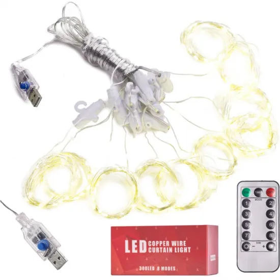 Светодиодная гирлянда, шторы с пультом, 3 х 3м, RGB, 300LED, разноцветные, KX5242_2