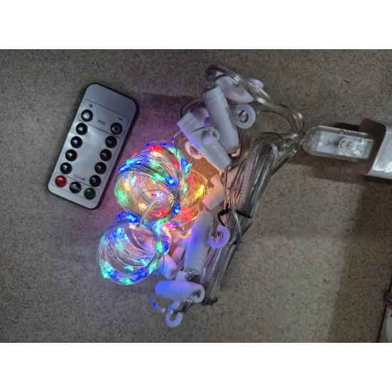 Светодиодная гирлянда, шторы с пультом, 3 х 3м, RGB, 300LED, разноцветные, KX5242_2