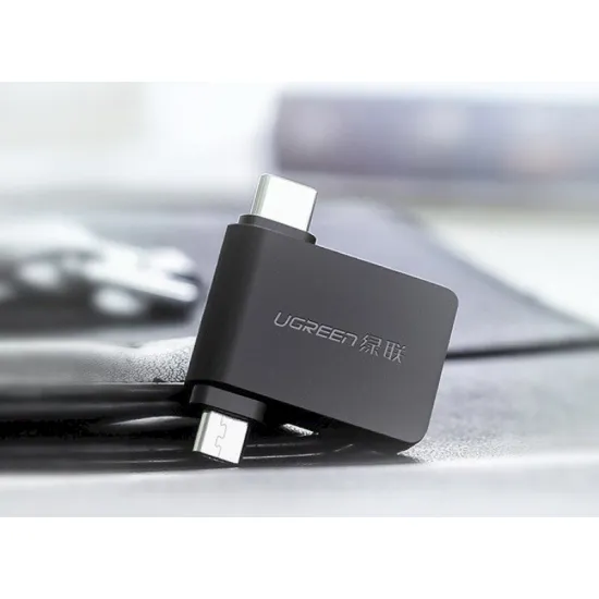 OTG-переходник USB-A 3.0 на USB-C и micro-USB (черный), 2 в 1, UGREEN 30453