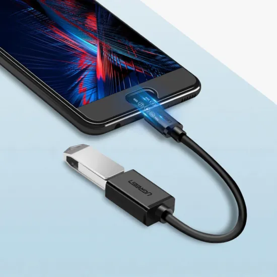 OTG adapteris USB A uz micro USB, UGREEN US133, melns, 10396