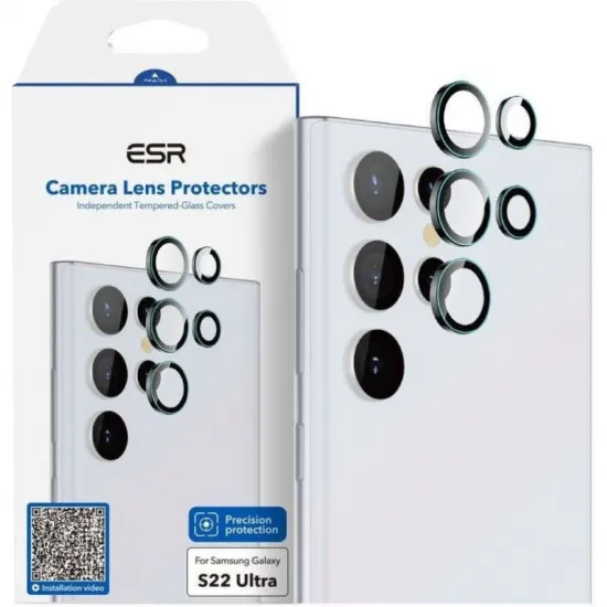Aizsargstikls Samsung S22 Ultra kamerām, 5gab., Tempered glass ESR, 4894240159521
