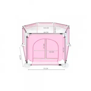 Bērnu rotaļu manēža, 115 x 65cm, gaiši rozā, 00008493