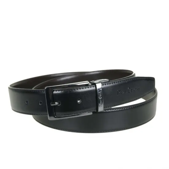Ремень мужской, кожаный, 120см, Pierre Cardin FWJX5 DOUBLE, черный, коричневый