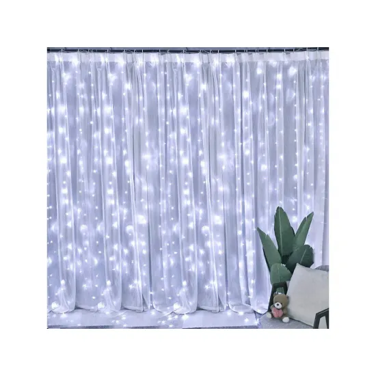 Led virtene, aizkari ar pulti, 3 x 3m, RGB ,300LED, auksti balta, 26018_BZ