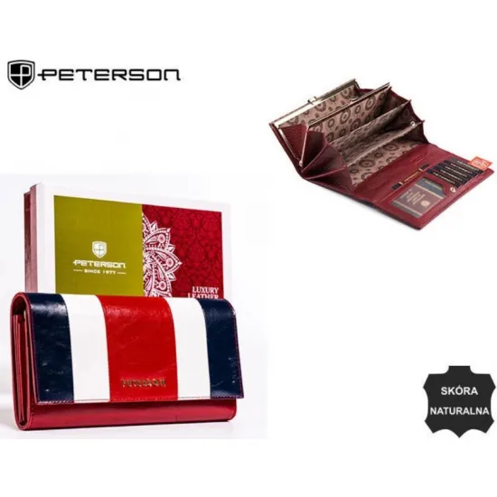 Женский кошелек, кожа, RFID, PETERSON PL-466-Multi