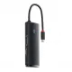 USB-C HUB разветвитель 6 в 1, USB-C на 2x USB 3.0 + USB-C + HDMI + SD/TF, серия Baseus Lite WKQX050001, черный