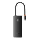 USB-C HUB разветвитель 6 в 1, USB-C на 2x USB 3.0 + USB-C + HDMI + SD/TF, серия Baseus Lite WKQX050001, черный