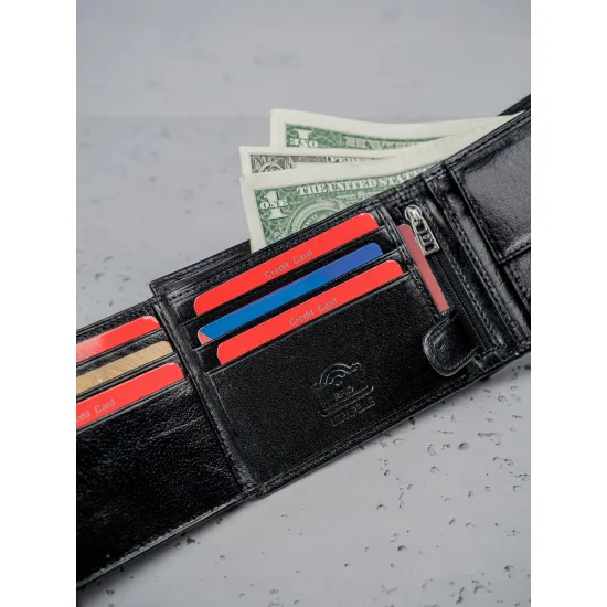 Vīriešu naudas maks, āda, Pierre Cardin 325 YS507.1, melns