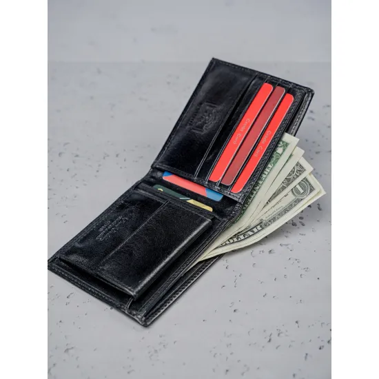 Vīriešu naudas maks, āda, RFID, Pierre Cardin 8824 YS507.1, melns