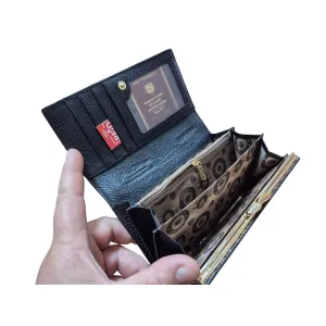 Кошелек женский, кожа, RFID, PETERSON PTN PL-466-1643 BLACK, черный