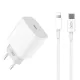 XO iPhone lādētājs 20W + kabeli Lightning 1m, 1 x USB-C, XO L77, balts
