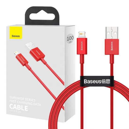 Kabelis priekš Apple, 2.4A, 1m, Baseus Superior CALYS-A09, sarkans