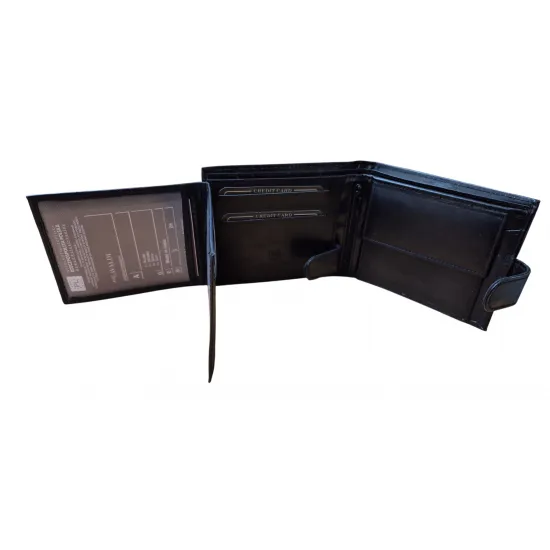 Vīriešu naudas maks, āda, RFID, 4U CAVALDI 0002L-BS-RFID-5434, melns