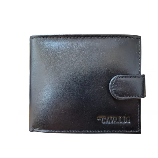 Vīriešu naudas maks, āda, RFID, 4U CAVALDI 0002L-BS-RFID-5434, melns