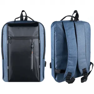 Водонепроницаемый рюкзак с USB, синий, черный, K403J