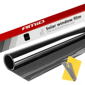 Auto logu stikla tonēšanas plēve, 0,75x3m (30%), melna, Amio Solar Window Film 01655