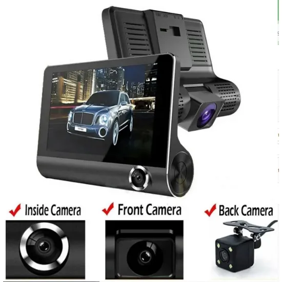 Видеорегистратор с камерой салона и заднего вида, 4'' IPS touch, 12Mp, DVR-04