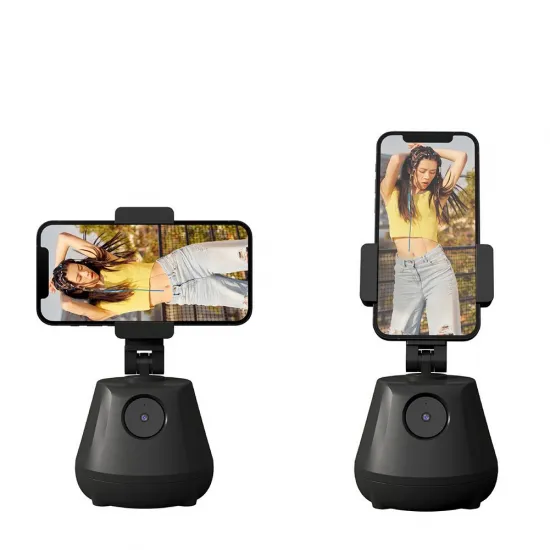 Telefona turētājs ar 360° kustības sensoru un sejas izsekošanas kameru, P1, melns, Phone holder with 360° face tracking P1 black, URZ000298, 5900217975960