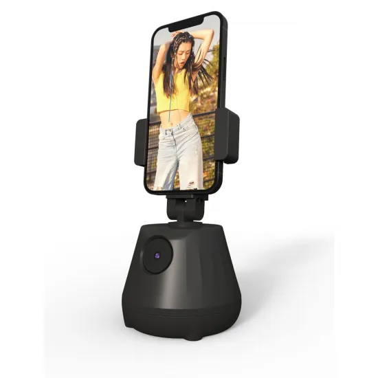 Telefona turētājs ar 360° kustības sensoru un sejas izsekošanas kameru, P1, melns, Phone holder with 360° face tracking P1 black, URZ000298, 5900217975960