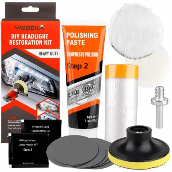 Auto plastmasas lukturu pulēšanas komplekts, VISBELLA 540851
