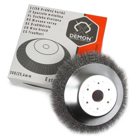 Trimmera disks ar metāla birsti bruģa tīrīšanai, 200mm / 25.4mm, M06971