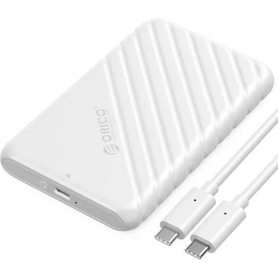 Корпус Orico SSD / HDD 2,5'', 5 Гбит/с, USB 3.0 Micro-B, белый, Orico 25PW1-U3-WH-EP, 6941788854512