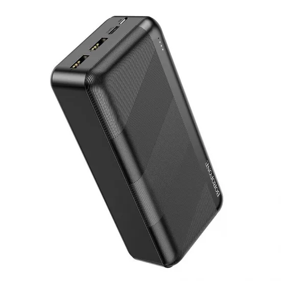 Akumulators Power Bank 30000mAh, 2xUSB, 5V, 2.1A, Borofone BJ27B, melns