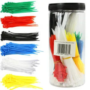 Plastmasas savilcēji, kabeļu saites, 600gab., dažādas krāsas, M66579