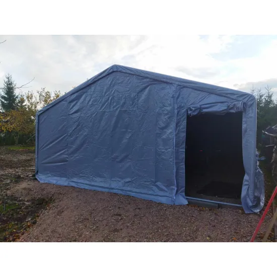 Всесезонная складская палатка, ангар, 4х8х3 м. Тент ПВХ 600 г/м 2 , SFR.
