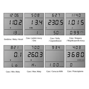Elektroenerģijas skaitītājs, vatmetrs, 16A, 3680W, 11340