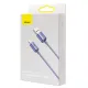 Кабель для передачи данных и зарядки iPhone Lightning 2.4A, 1.2m, 480Mbps, Baseus Crystal Shine CAJY000005, фиолетовый