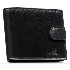 Dāvanu komplekts, Vīriešu naudas maks + atslēgu piekariņš, āda, RFID, PETERSON PTN SET-M-N994L-GVT Black