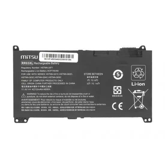 Аккумуляторы HP G4 430, 440, 450, 455, 470, MT20, 11.4В, 4210 мАч (48 Втч), Mitsu BC/HP-450G4
