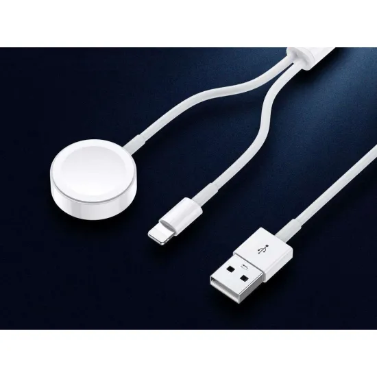 Lādētājs + kabelis Qi Lightning 2in1 Apple Watch / iPhone, 20W, melns, Alogy 9313/10969, 5907765654316, 5907765638170