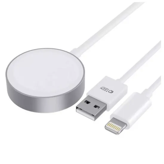 Apple Watch magnētisks UltraBoost indukcijas lādētājs + kabelis 2in1, USB-C, 2.5W, 5V/2.4A, 150cm, balts, Tech Protect 9490713932780