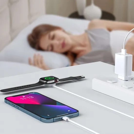 Apple Watch magnētisks UltraBoost indukcijas lādētājs + kabelis 2in1, USB-C, 2.5W, 5V/2.4A, 150cm, balts, Tech Protect 9490713932780