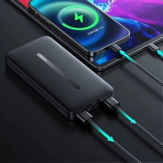 Joyroom akumulators 10000mAh, 2.1A, melns, Powerbank Joyroom JR-T012, 6941237160331