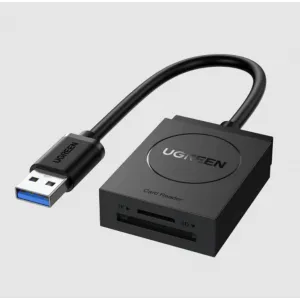 Картридер microSD, SD, USB 3.0, UGREEN CR127, 20250, черный, 6957303894178