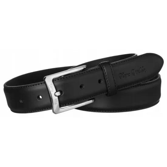 Ремень мужской кожаный, 105см, Pierre Cardin 9025 NERO, черный, 5903051167331