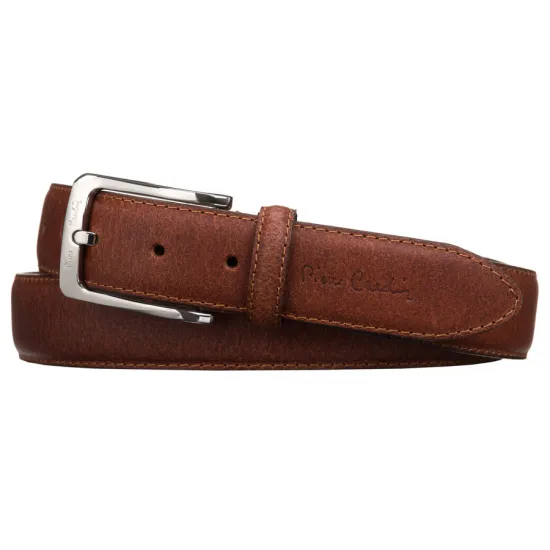 Ремень мужской кожаный, 110см, Pierre Cardin 9025 COGNAC, коричневый, 5903051167249